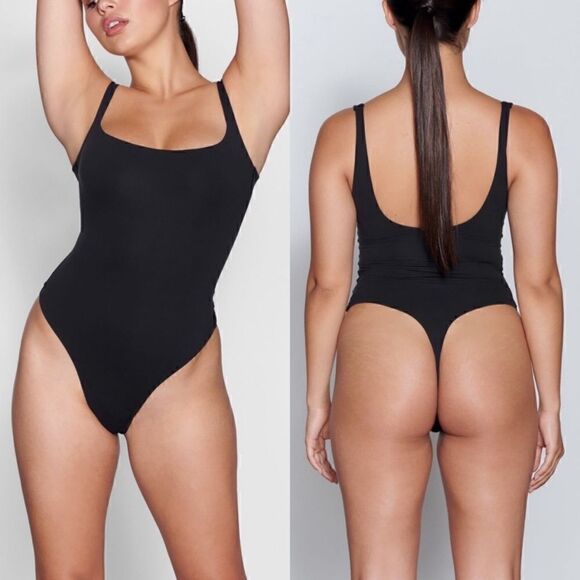 Skims NWT Fits Everybody SQUARE NECK BODYSUIT in Onyx Size 2X - Picture 1 of 10